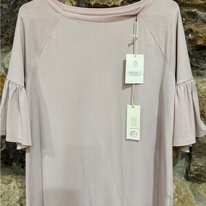 Forever 21 Blush Pink Ruffle Sleeve Blouse